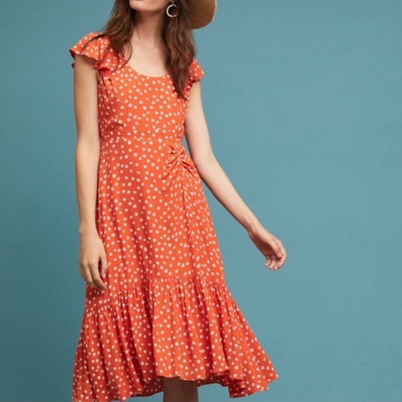 Maeve Dresses & Skirts - Maeve Orange Polka Dot Dress